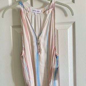 Bella Dahl striped tank dress with self belt New with tags